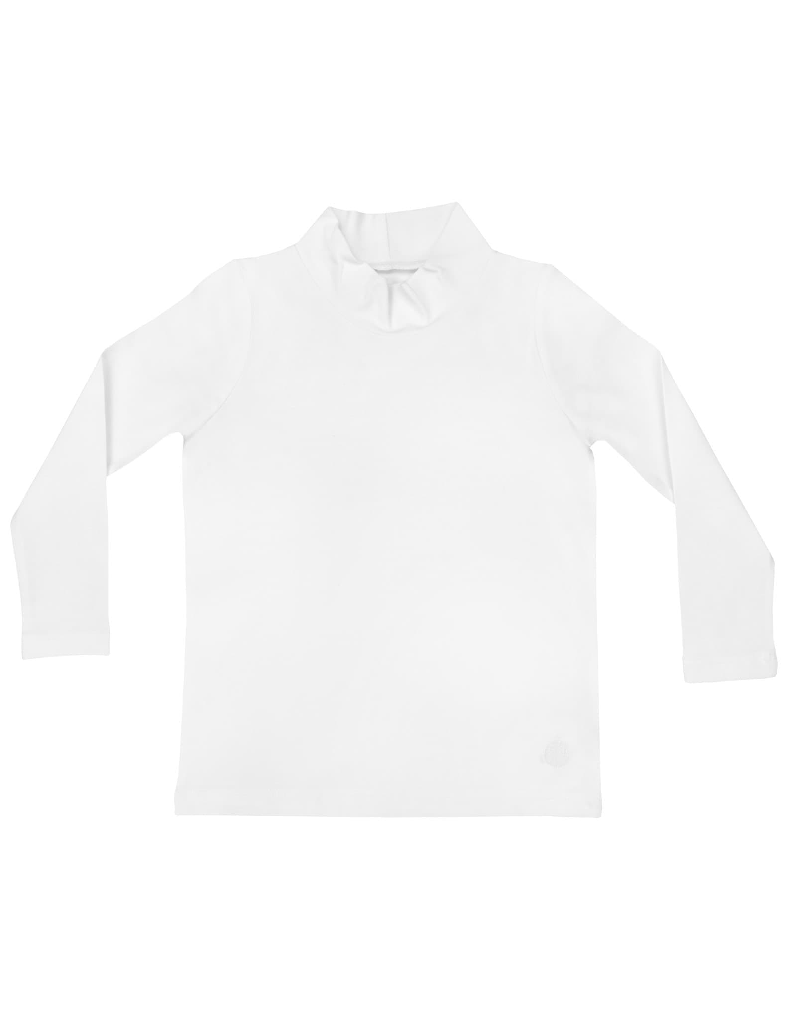 Basic Balıkçı Yaka Çocuk Uzun Kollu Beyaz T-Shirt resmi